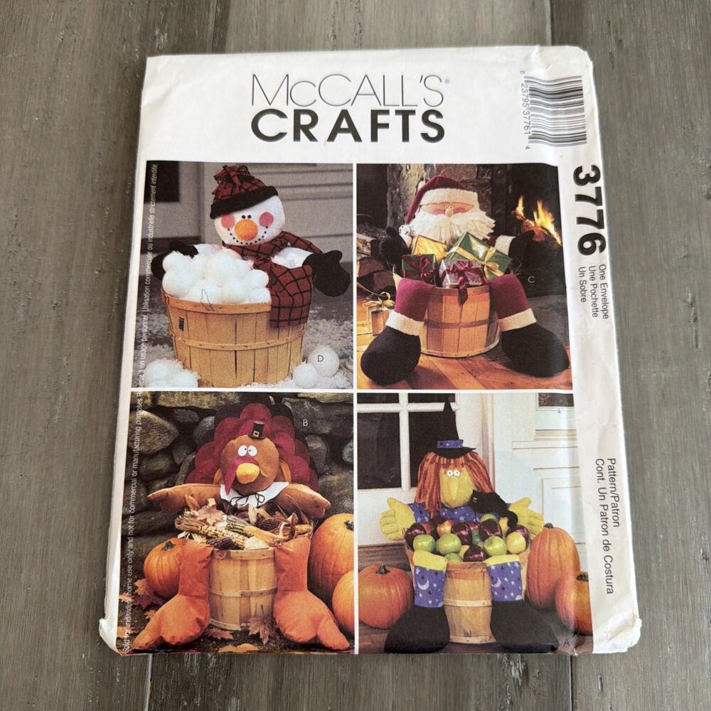 Vintage 2002 McCall’s Crafts Basket decorating pattern 3776 Uncut Factory Folded